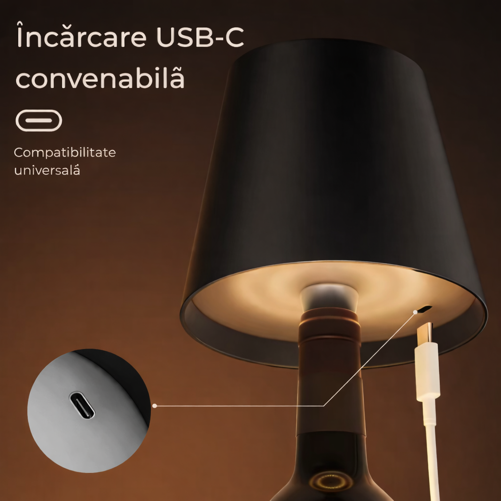 Iluminare Premium pentru Sticle 🍾✨ Design Modern, Reglare Tactilă 💡