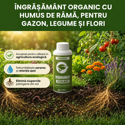 BioHumus Premium: Formula Naturală pentru un Gazon Verde-Intens, Legume Sănătoase și Flori Spectaculoase