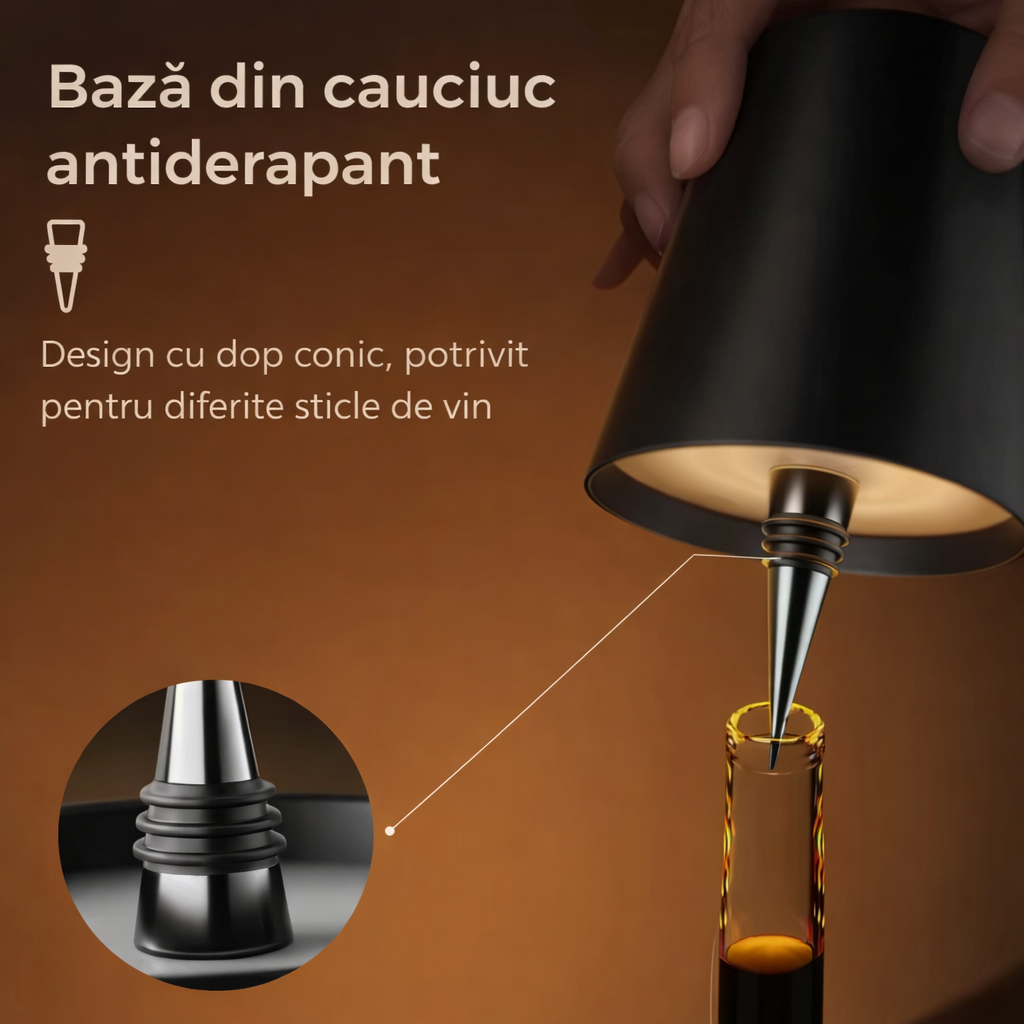 Iluminare Premium pentru Sticle 🍾✨ Design Modern, Reglare Tactilă 💡