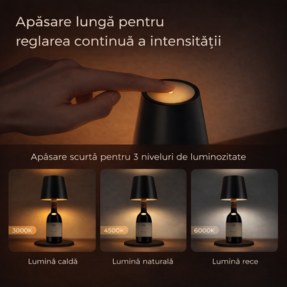 Iluminare Premium pentru Sticle 🍾✨ Design Modern, Reglare Tactilă 💡