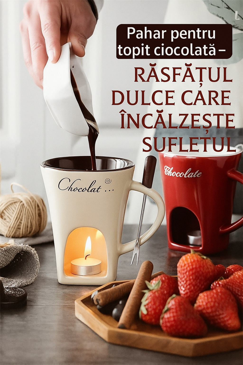 🍫 Pahar pentru topit ciocolată – răsfățul dulce care încălzește sufletul