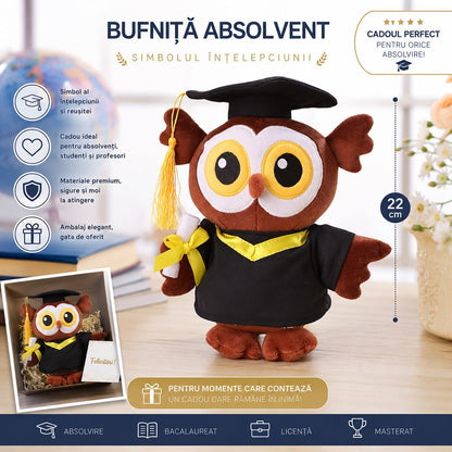 🎓✨ Plușul Absolvent Premium 🦉🧸🐰 – Cadoul Perfect pentru un Moment de Neuitat 💝