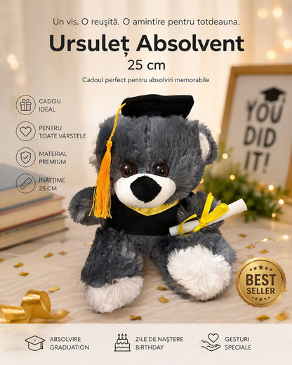 🎓✨ Plușul Absolvent Premium 🦉🧸🐰 – Cadoul Perfect pentru un Moment de Neuitat 💝