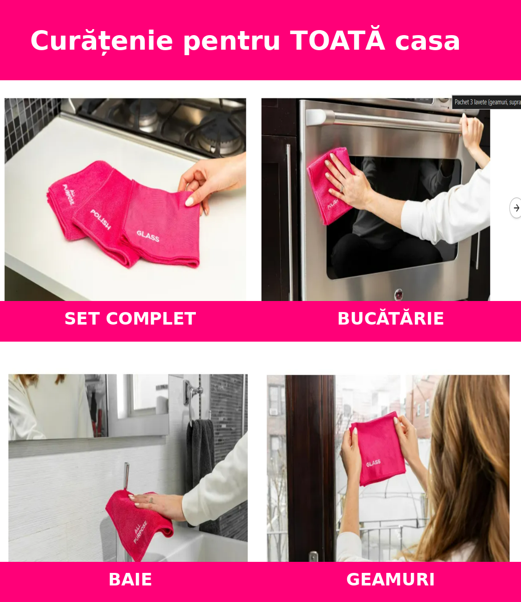 🧼 Laveta Premium din Microfibră ✨ – Curățenie Perfectă Fără Efort!