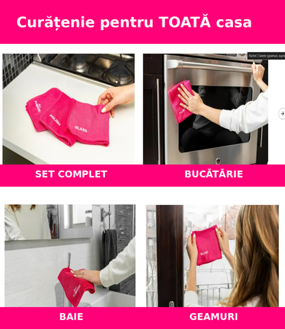 🧼 Laveta Premium din Microfibră ✨ – Curățenie Perfectă Fără Efort!